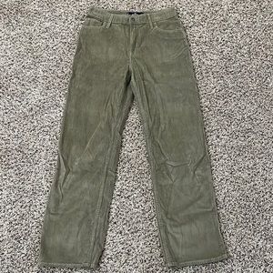 Hollister Corduroy Green High Rise Dad Pants